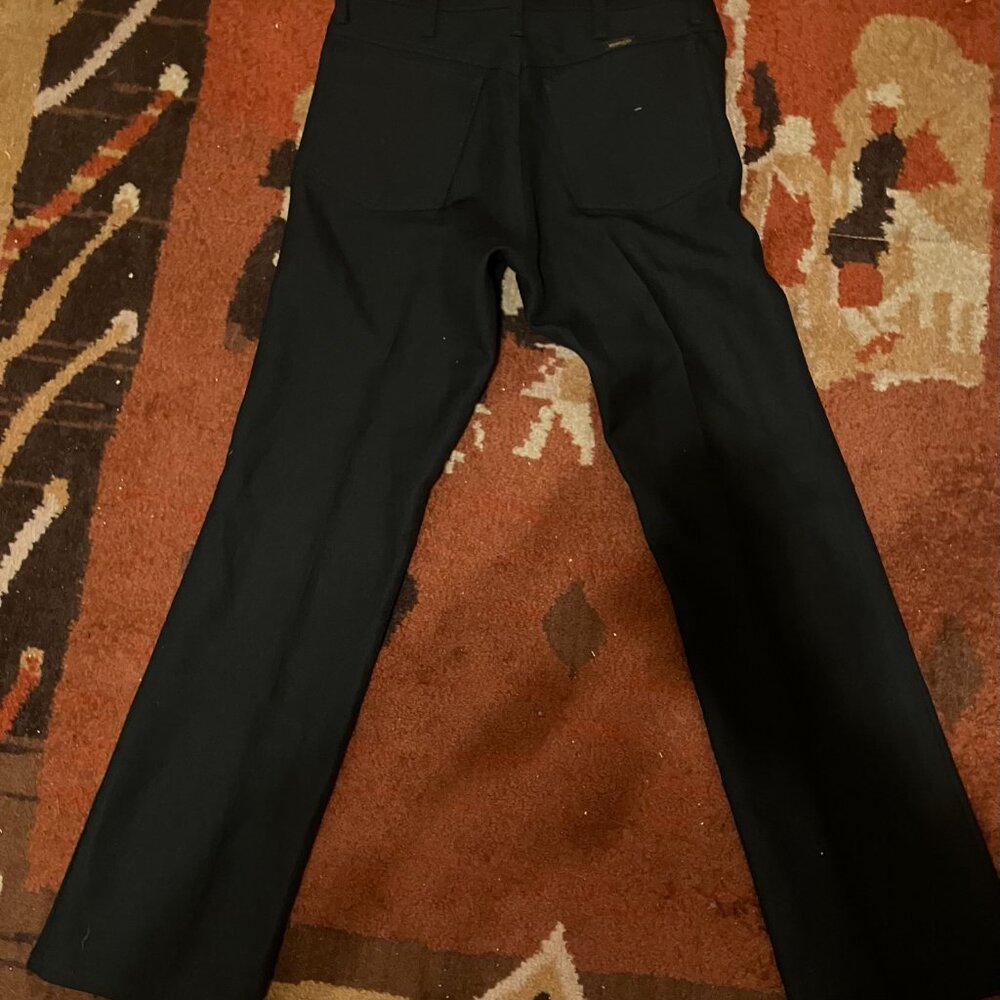 Late 70's Early 80's Black Sta Press Wrangler Black Pants - Picture 3 of 3